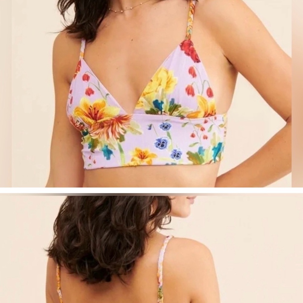Agua Bendita kayle floral crop top NWT